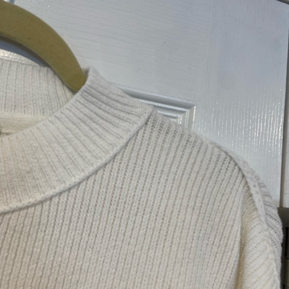 Free People Size S Easy Street Tunic Painted White Slouchy Oversized Ribbed Knit - Picture 5 of 12